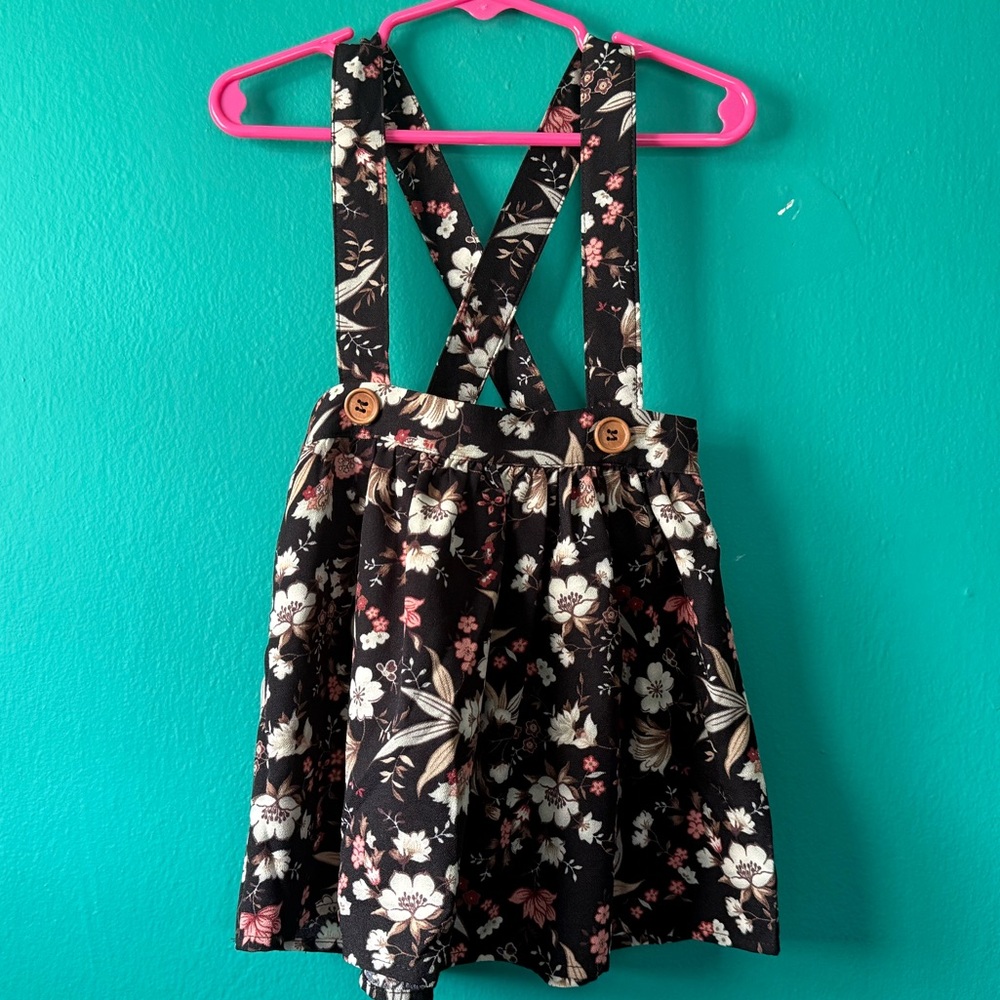 Bailey’s Blossoms floral suspender skirt